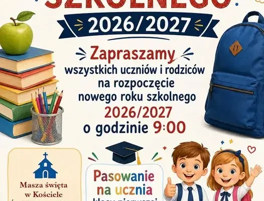Rozpoczęcie roku szkolnego 2026/2027 w Piątku – msza i uroczystość w SP im. Piłsudskiego