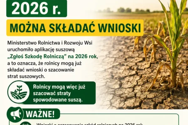 Ruszyła aplikacja suszowa – rolnicy mogą składać wnioski o oszacowanie strat