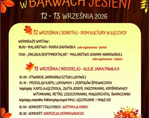 Łęczyca w Barwach Jesieni 2026 – ludowy weekend pełen sztuki i muzyki