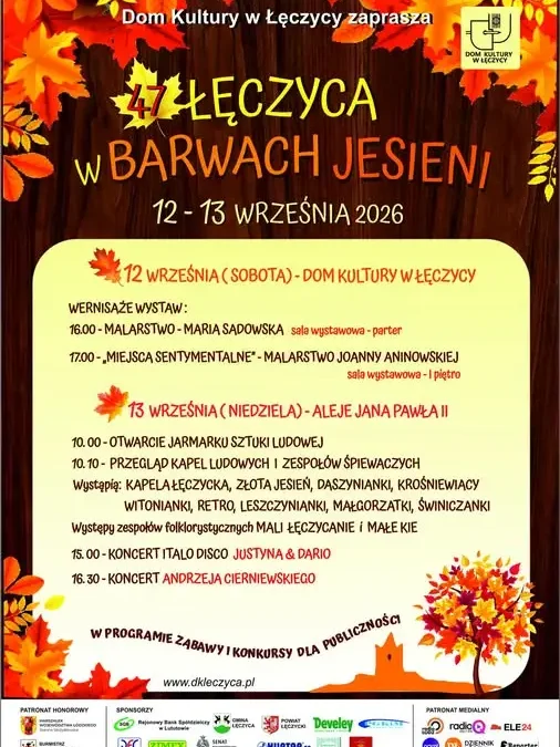 Łęczyca w Barwach Jesieni 2026 – ludowy weekend pełen sztuki i muzyki