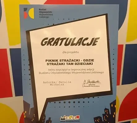 Projekt „Piknik strażacki – Gdzie strażaki, tam dzieciaki!” wygrał w Budżecie Obywatelskim Województwa Łódzkiego