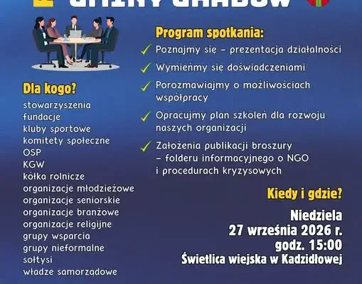 Forum Organizacji Pozarządowych Gminy Grabów – spotkanie w Kadzidłowej