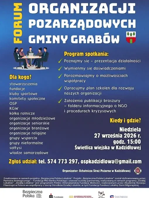 Forum Organizacji Pozarządowych Gminy Grabów – spotkanie w Kadzidłowej