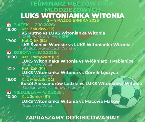 Piłkarski maraton w Witoni – sprawdź terminarz na pierwszy weekend października