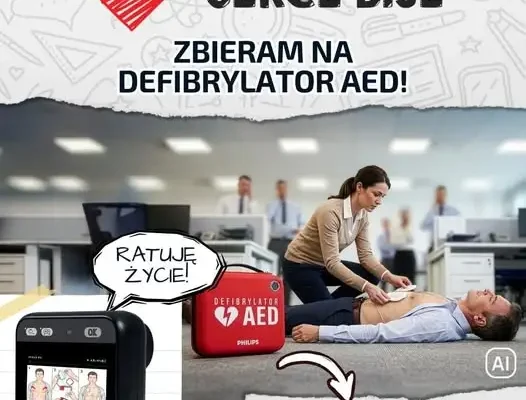 Zbiórka na defibrylator AED dla gminy – mąż ratownika prosi o wsparcie
