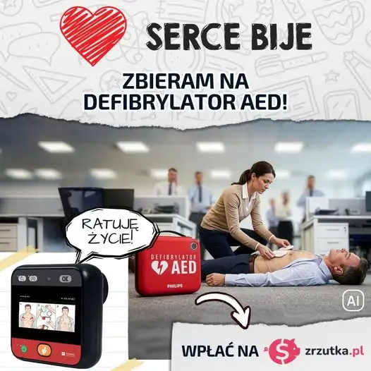 Zbiórka na defibrylator AED dla gminy – mąż ratownika prosi o wsparcie